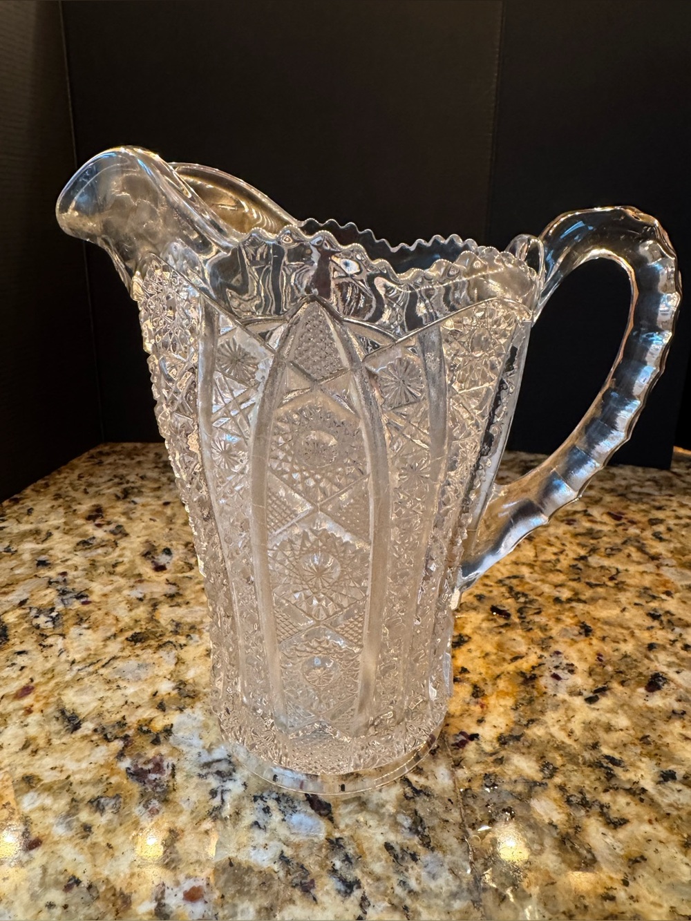 Vintage Crystal Glass Pitcher 8” / 32oz: imperial Glass Co : USA 🇺🇸